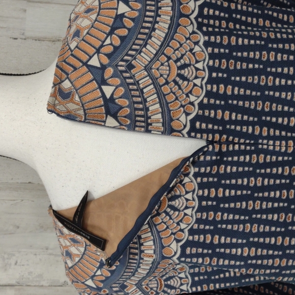 NWOT BCBGMaxAzriaAllina Printed Dress Dark Ink Combo - Picture 5 of 13